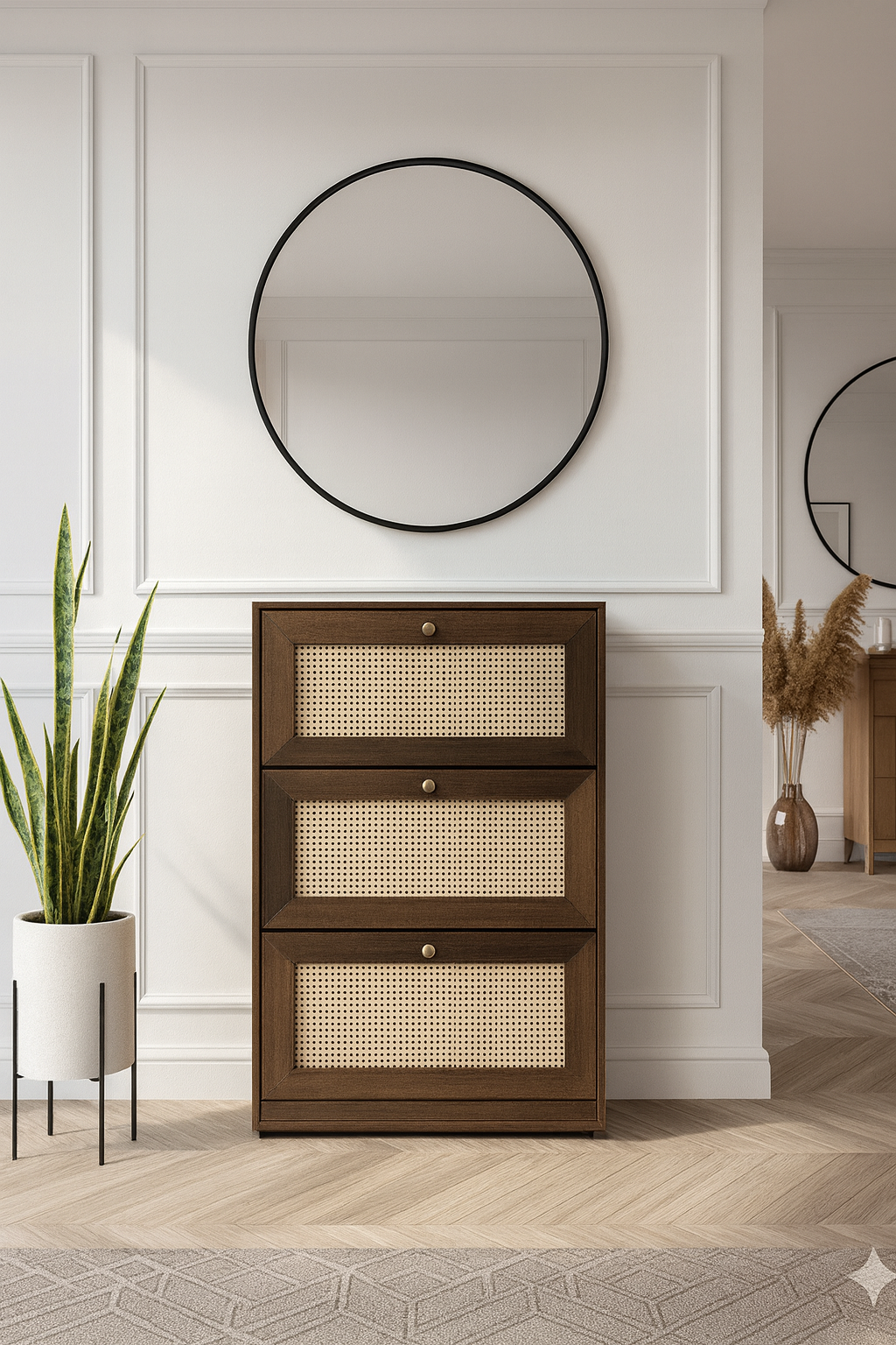 Porte , chaussures cannage