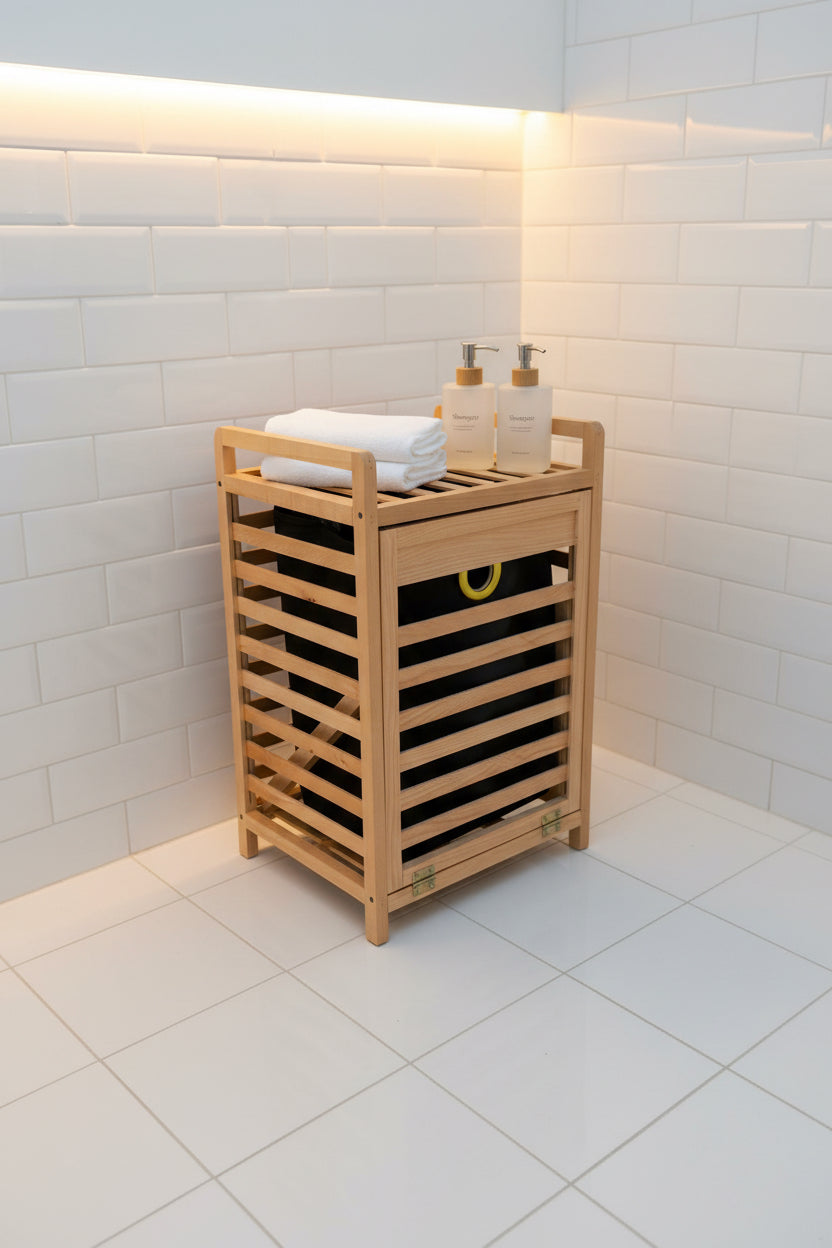 Panier à linge bois être
