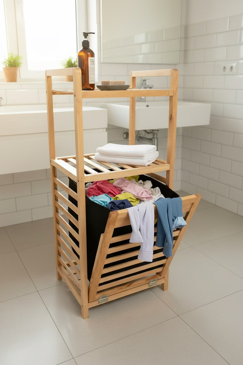 Panier à linge bois être